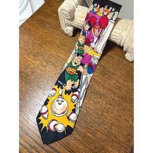 VTG Hanna Barbera Flintstones Water Buffalo Lodge Bowling Men's. Tie Fred Barney